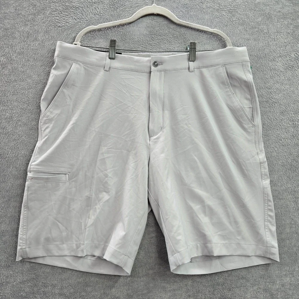 Greg Norman Men Shorts 38 Light‎ Gray Cargo Pocket High Rise 9 in Inseam NWT